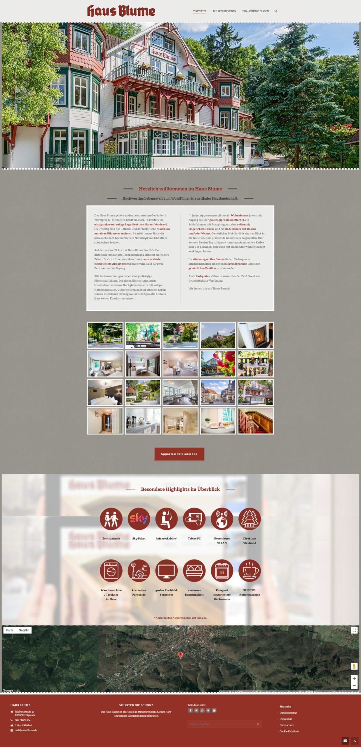 Webdesign Haus Blume, Wernigerode