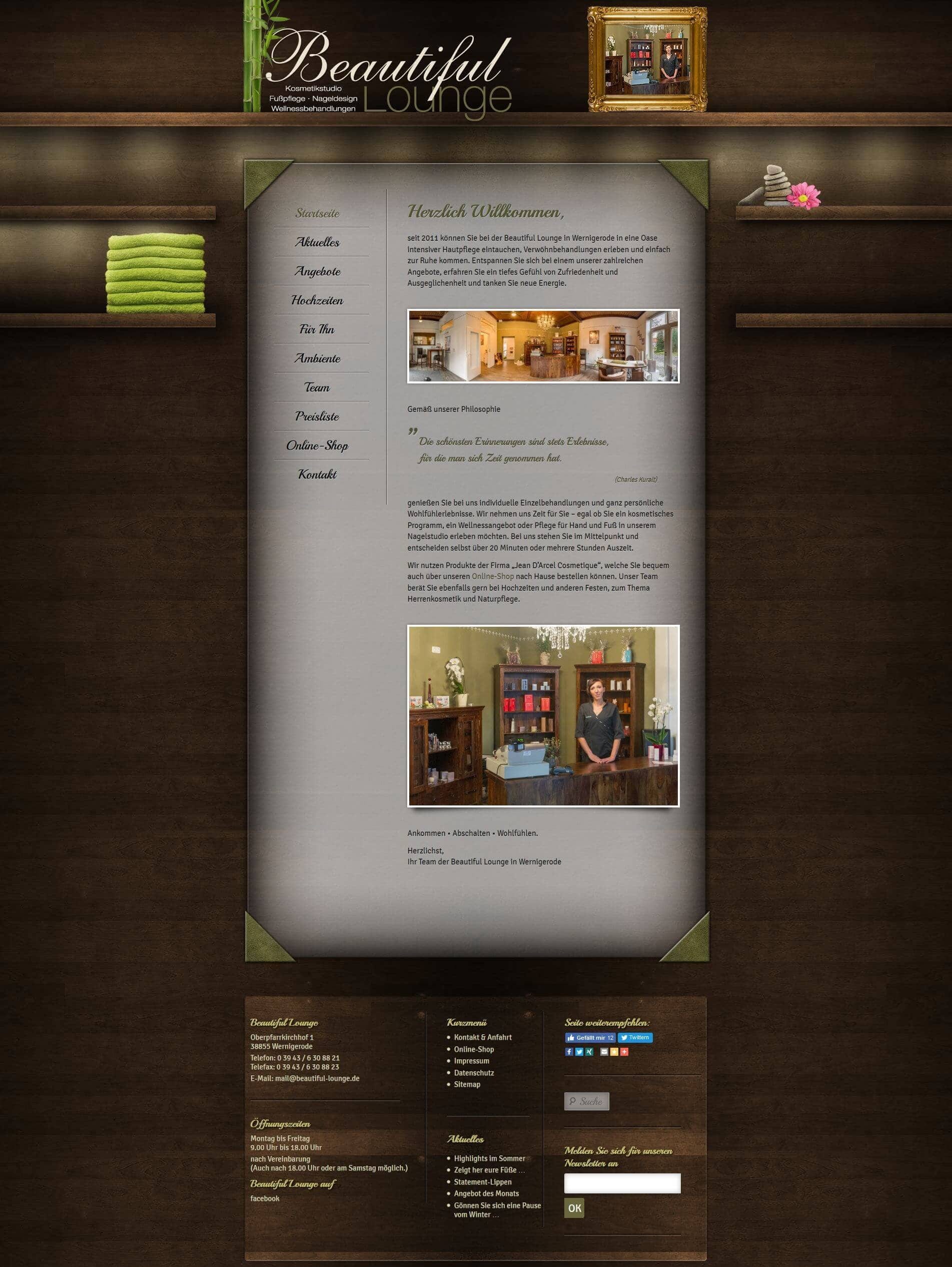 Webdesign | Beautiful Lounge in Wernigerode - www_beautiful-lounge_de