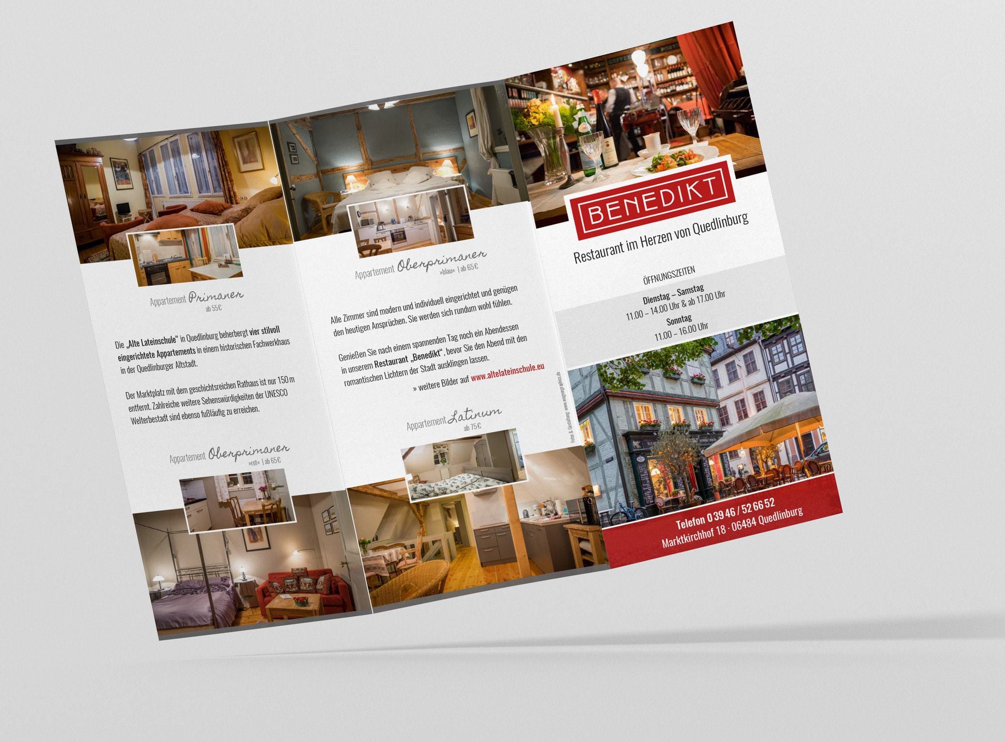 6-seitiger Flyer für „Alte Lateinschule