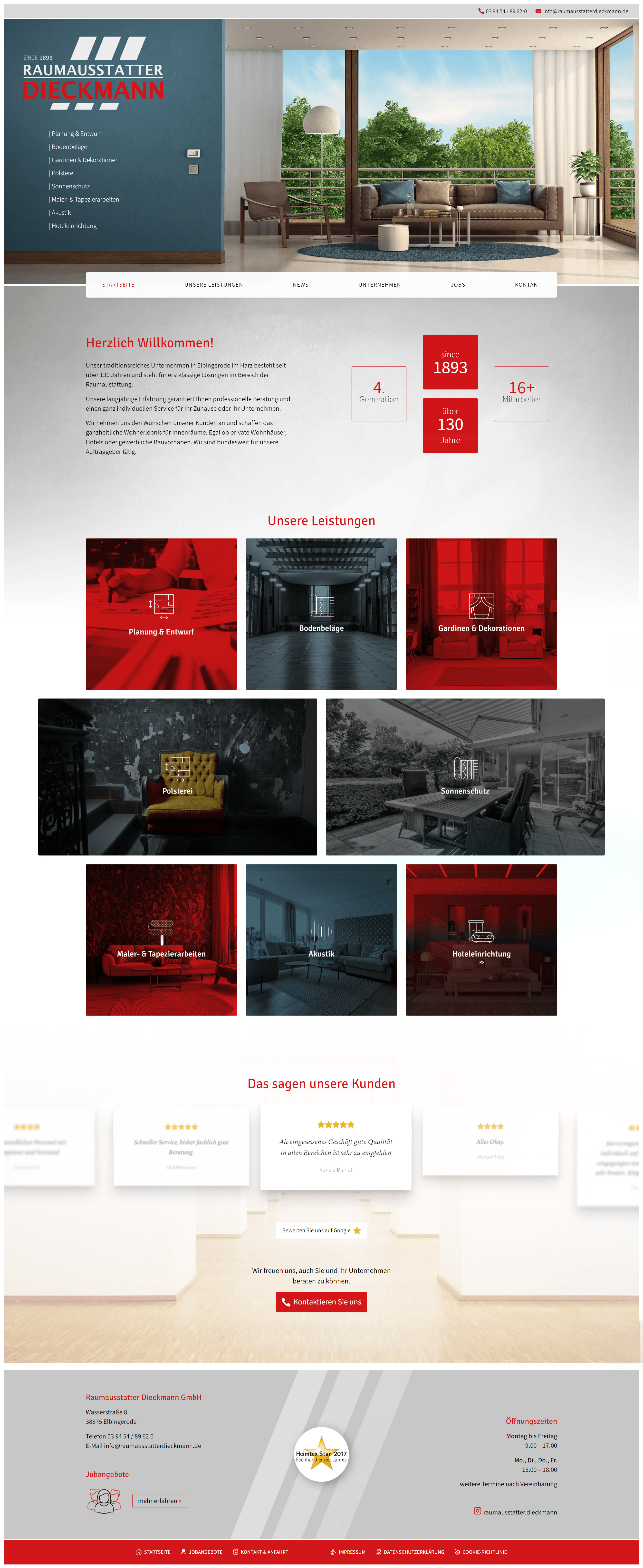 Webdesign für Raumaustatter Dieckmann.de