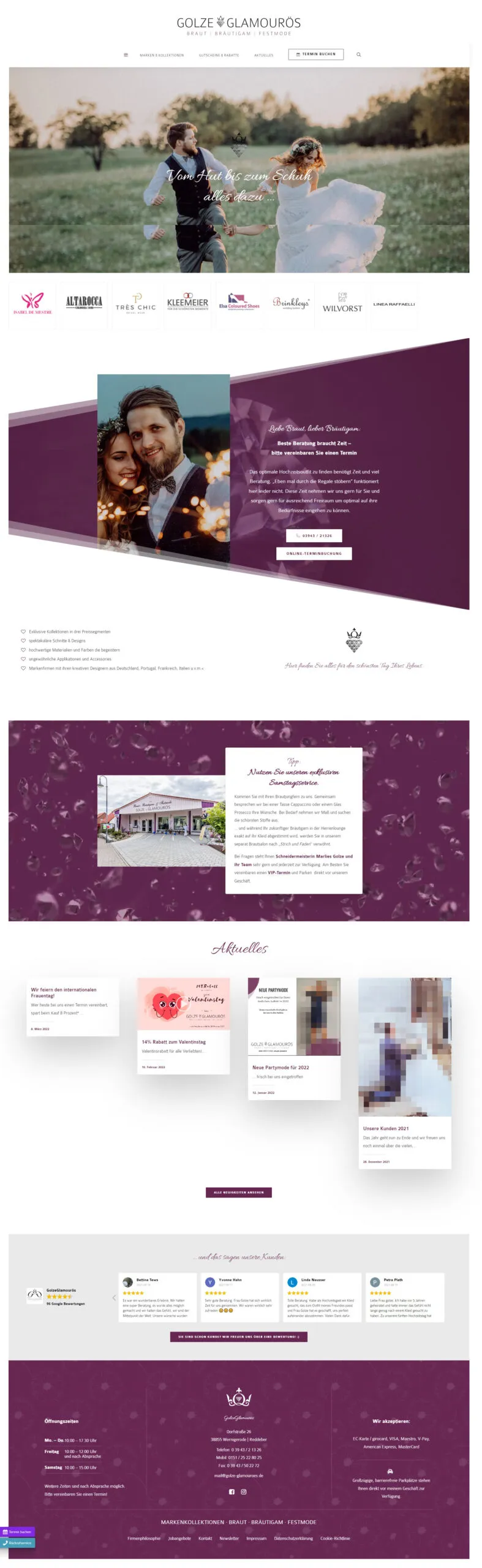 Webdesign GolzeGlamourös, Reddeber