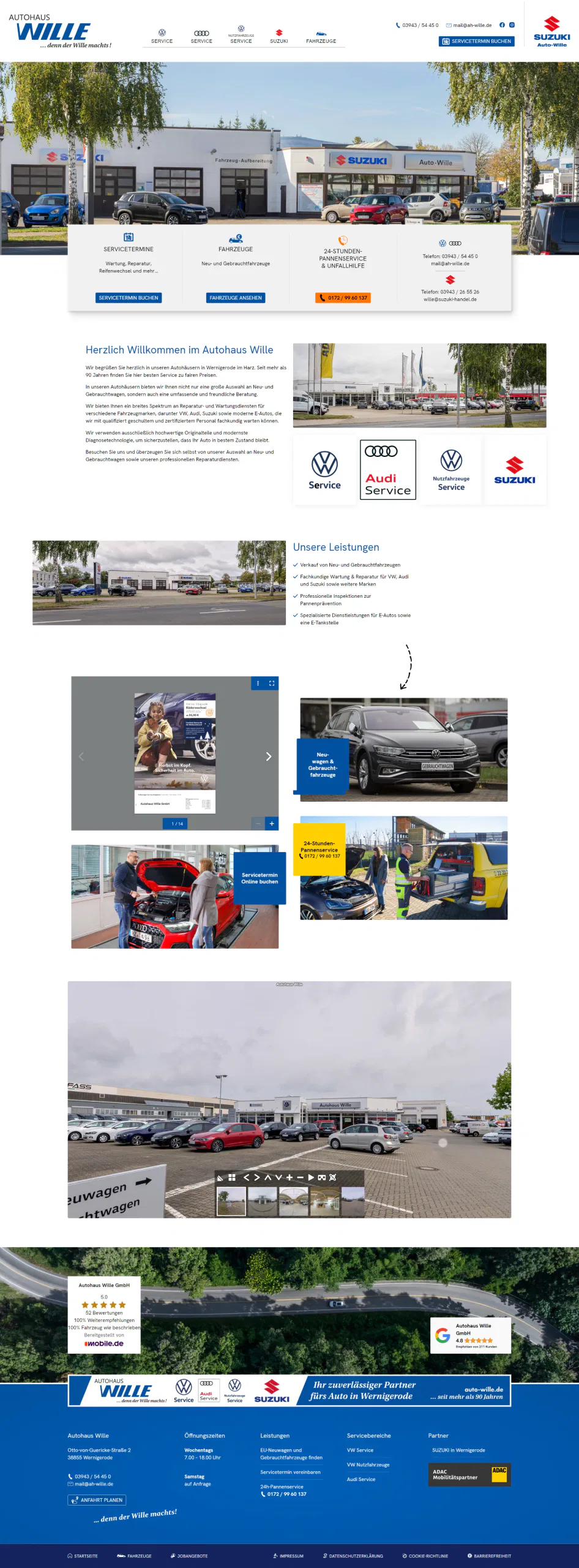 Website Autohaus Wille, Wernigerode – Startseite