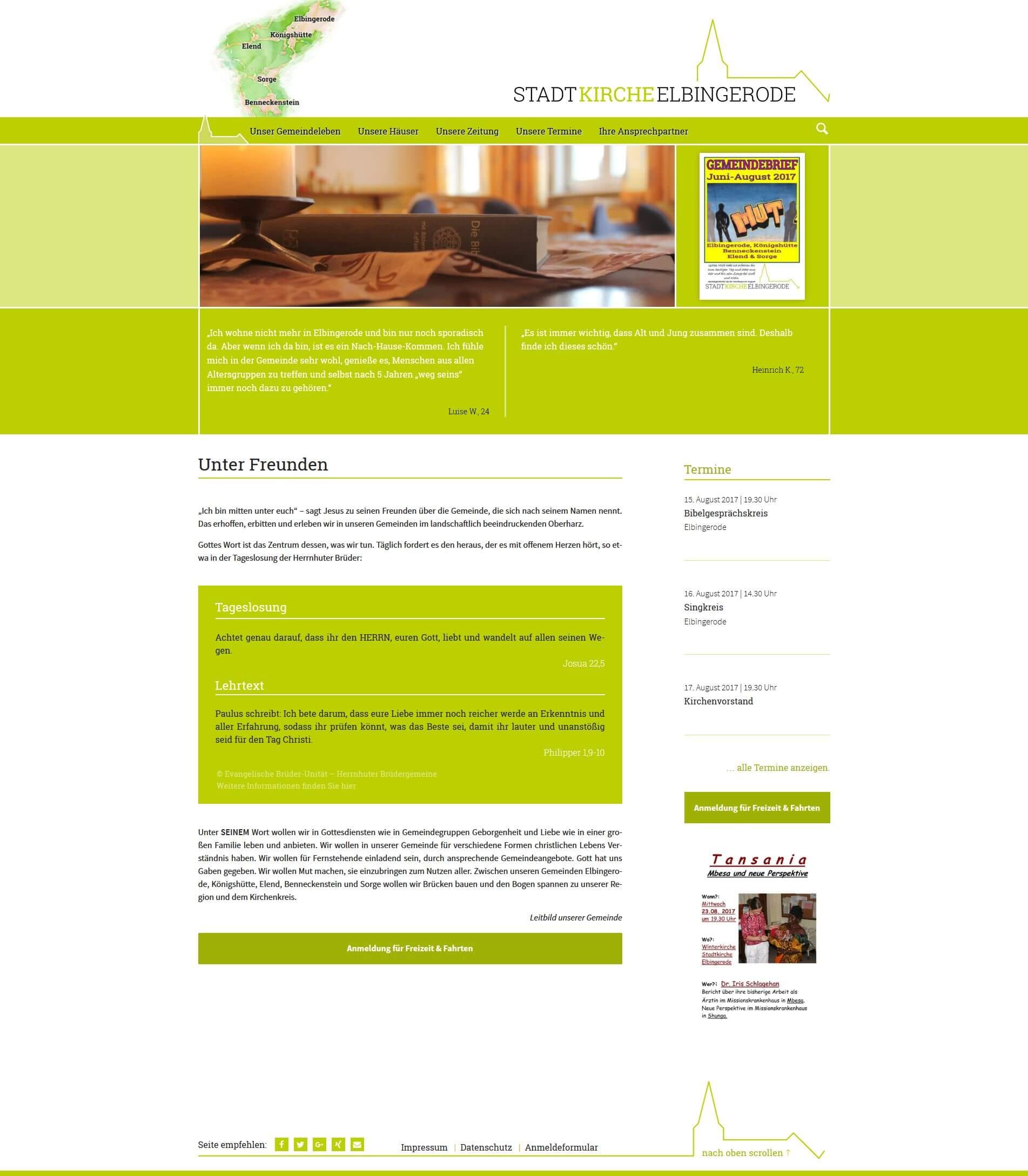 Webdesign | Stadtkirche Elbingerode